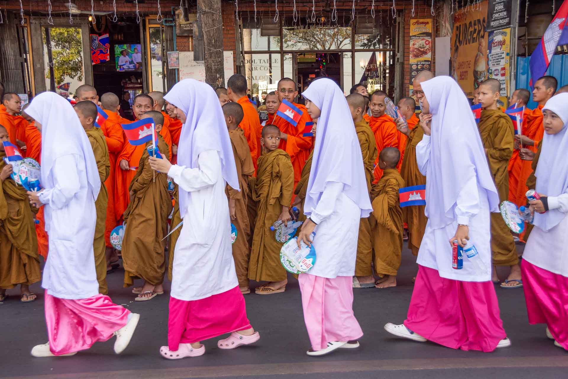 March for Peace, saw an estimated 30 thousand protesters march from Sisowath Quay on the riverside to Independence Monument in Phnom Penh, Cambodia. 